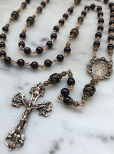 Load image into Gallery viewer, Divine Mercy Chaplet Rosary - Red Wine Garnet Gemstones and Bronze CeCeAgnes
