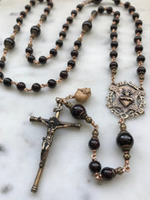 Load image into Gallery viewer, Sacred Heart Rosary - Garnet and Bronze CeCeAgnes
