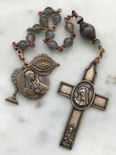 Load image into Gallery viewer, Passion rosary - Labradorite and Bronze - Eucharist - Adoration - Sacred Heart - Immaculate Heart CeCeAgnes
