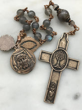 Load image into Gallery viewer, Passion rosary - Labradorite and Bronze - Eucharist - Adoration - Sacred Heart - Immaculate Heart CeCeAgnes
