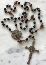 Load image into Gallery viewer, Large Black Onyx Seven Sorrows Chaplet - Bronze Medals
