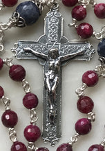 Load image into Gallery viewer, Brilliant Ruby and Sapphire Gemstone Rosary - Sterling Silver CeCeAgnes
