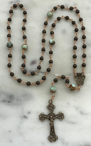 Tiny Rosary - Turquoise and Hematite - Bronze CeCeAgnes