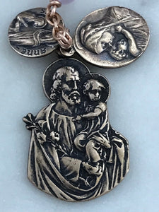 Holy Family Pocket Rosary - Amethyst and Bronze - Single Decade Rosary - Saint Ann Saint Joseph CeCeAgnes