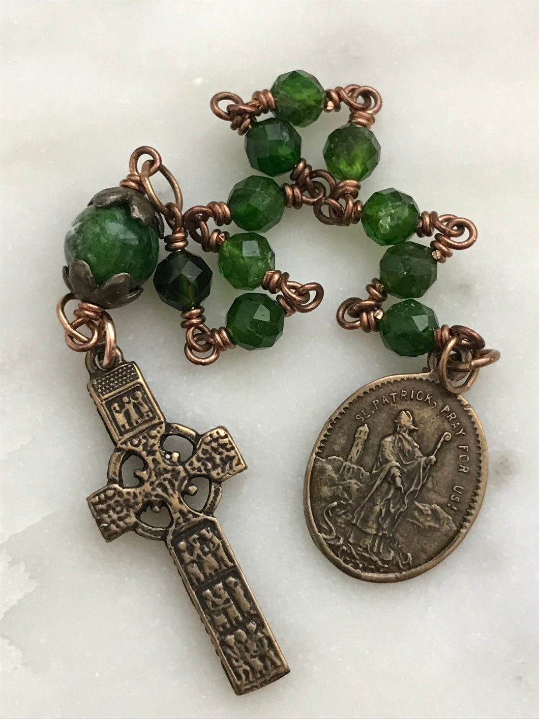 Tiny Saint Patrick Rosary - Celtic - Irish - Single Decade Rosary CeCeAgnes