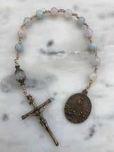 Load image into Gallery viewer, Our Lady of Fatima Pocket Rosary - Dream Quartz and Bronze - Single Decade Rosary - CeCeAgnes
