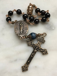 Stella Maris Auto Rosary - Garnet and Bronze - One Decade Rosary - Car Rosary CeCeAgnes