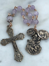 Load image into Gallery viewer, Holy Family Pocket Rosary - Amethyst and Bronze - Single Decade Rosary - Saint Ann Saint Joseph CeCeAgnes
