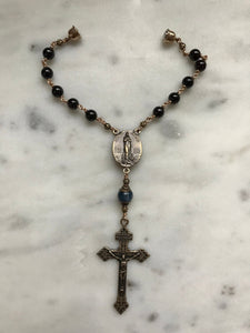 Stella Maris Auto Rosary - Garnet and Bronze - One Decade Rosary - Car Rosary CeCeAgnes